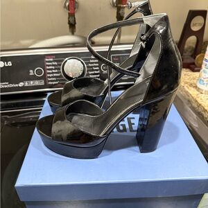 PAIGE Black Strappy Heeled Sandals